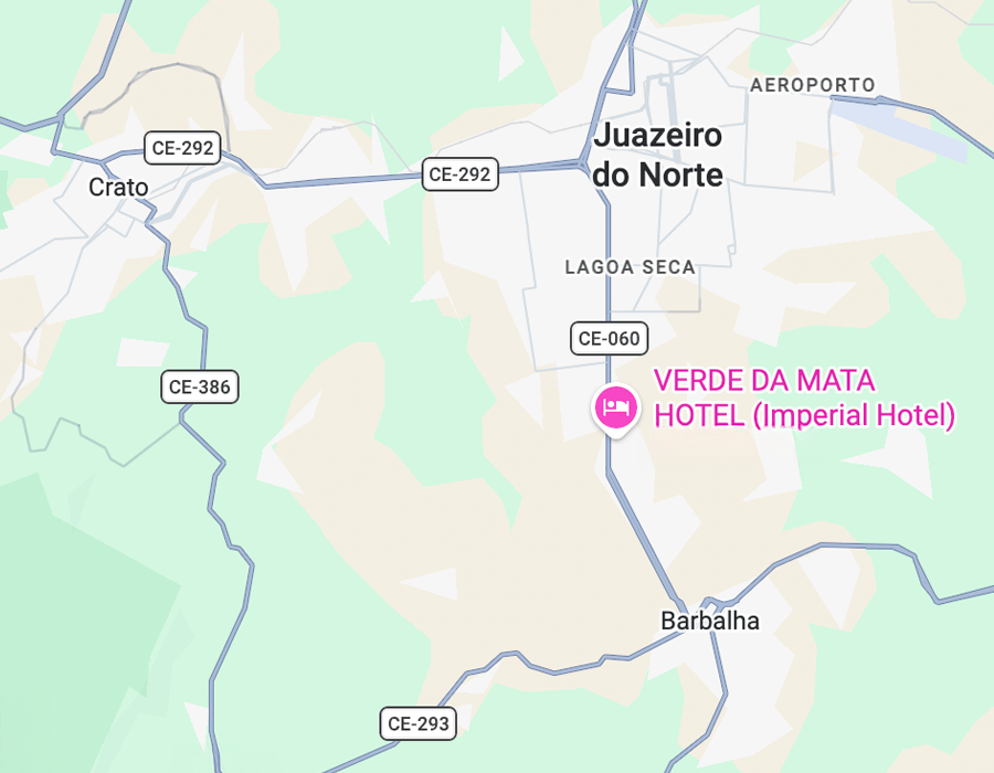 Localização do Verde da Mata Hotel no Cariri